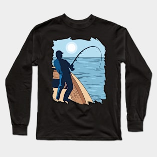 Deep Sea Fishing a Man Deep Sea Fishing Fishing Long Sleeve T-Shirt